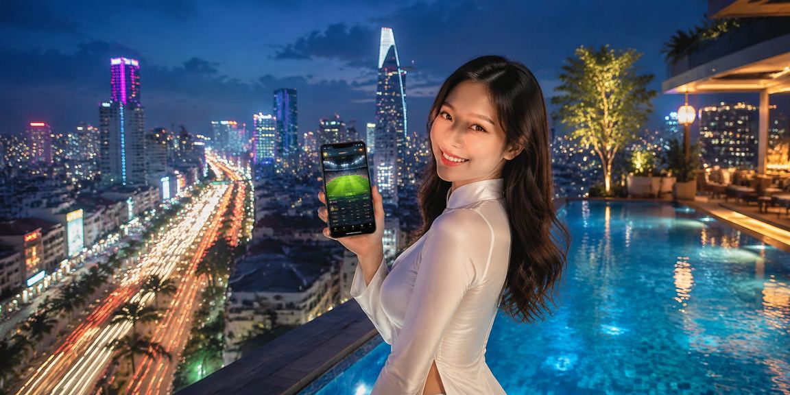 Người dùng tại TP.HCM trong trang phục áo dài trải nghiệm cá cược thể thao trực tuyến