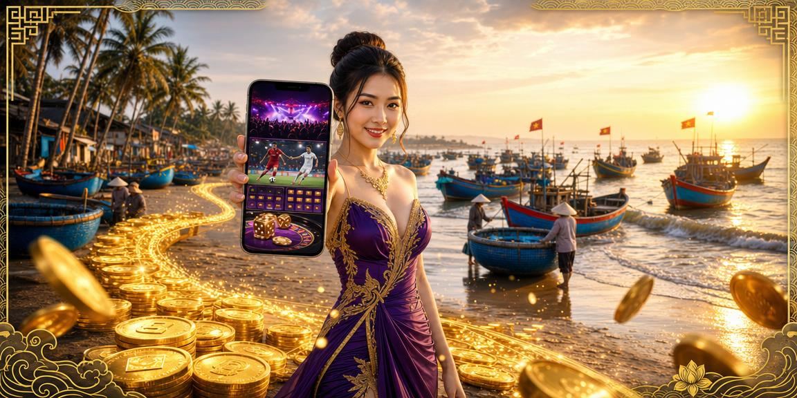 Người dùng tại Mũi Né cá cược trực tuyến trên điện thoại bên bờ biển